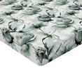 thumbnail image 4 of Ambesonne Floral Fitted Sheet, Summer Flowering Exotics Art, Twin Size, Laurel Green and Pale Grey, 4 of 5