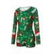 thumbnail image 2 of Pijama navideño para mujer, mono corto con estampado de Papá Noel de dibujos animados, mono de manga larga, sexy, ajustado, talla grande, ropa de dormir navideña, 2 of 5