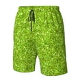 thumbnail image 2 of Yiaed Lime green glitter Print Men's Swim Trunks with Lining Quick Dry Sports Shorts Beach Shorts Boardshorts-3X-Large, 2 of 5