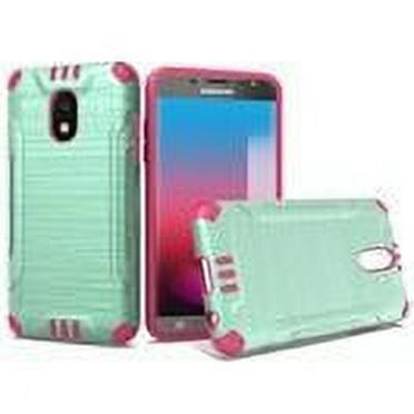 GSA Brushed Hybrid Case For Samsung Galaxy J7 (2018) & J737 Teal/Hot Pink