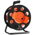 thumbnail image 2 of 100FT Heavy Duty Extension Cord Reel with 4 Outlets, 14AWG SJTOW Power Cord, Manual Rewind, Portable Handle & Circuit Breaker, UL Listed - for Garage, Toolshed, Workshop, 2 of 11