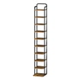 thumbnail image 7 of Hzuaneri 10-Tier Vertical Shoe Rack, Tall Shoe Organizer with 2 Hooks, Wooden Shoe Tower for Entryway, Hallway, Closet Space Saving, Free Standing, Rustic Brown, 7 of 7