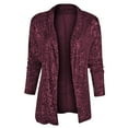 thumbnail image 4 of Ketyyh-chn99 Womens Blazers Lightweight Long Sleeve Top Casual Solid Open Front Jacket Red,M, 4 of 4