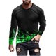 thumbnail image 2 of Blusas y camisas de manga larga con cuello redondo para hombre, blusas casuales de cuello redondo y manga larga, camisetas estampadas, blusas para hombre, 2 of 5