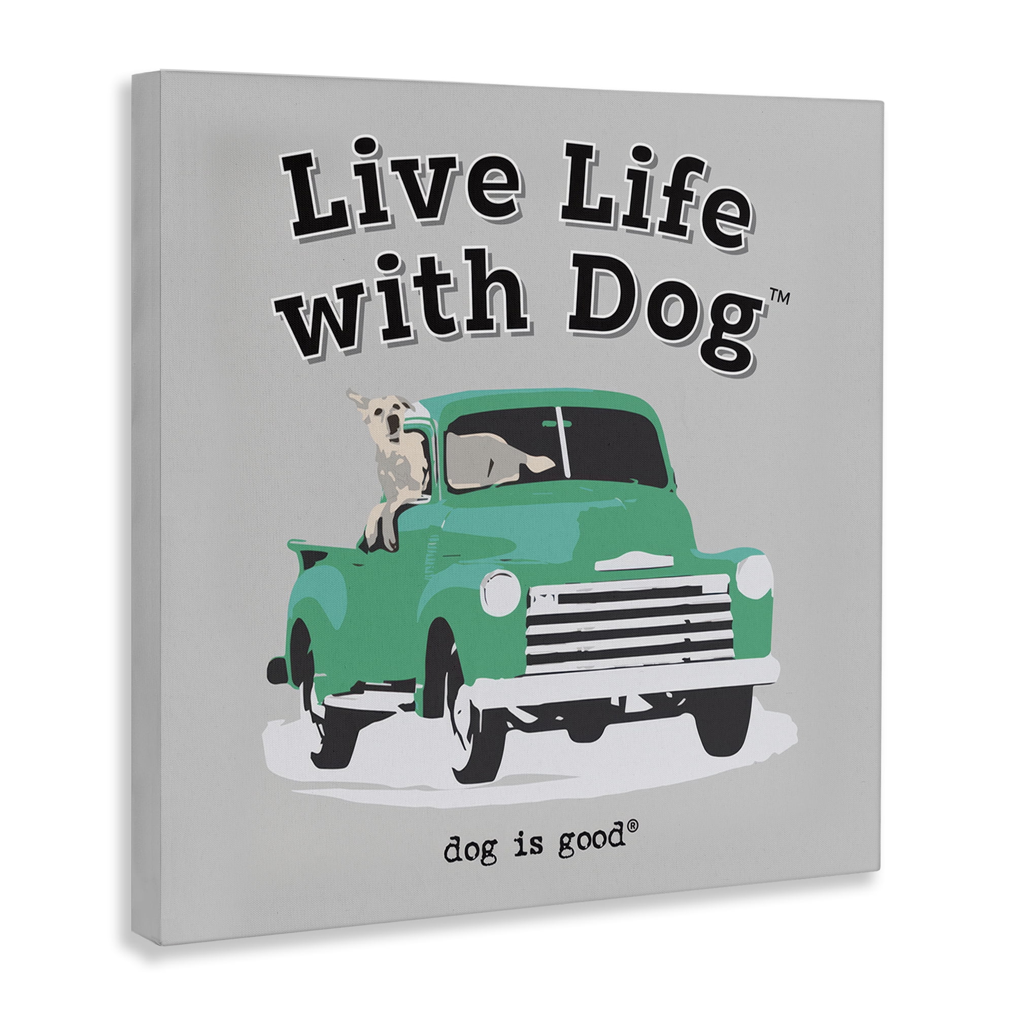 Stupell Industries Dog in Pickup Truck Animals Painting Wrapped Canvas Art Print Wall Art, 36 x 36
