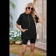 thumbnail image 5 of Sudadera con Capucha de Media Cremallera para Mujer, de Corta, Informal, con Bolsillos. Negro XXL, 5 of 10