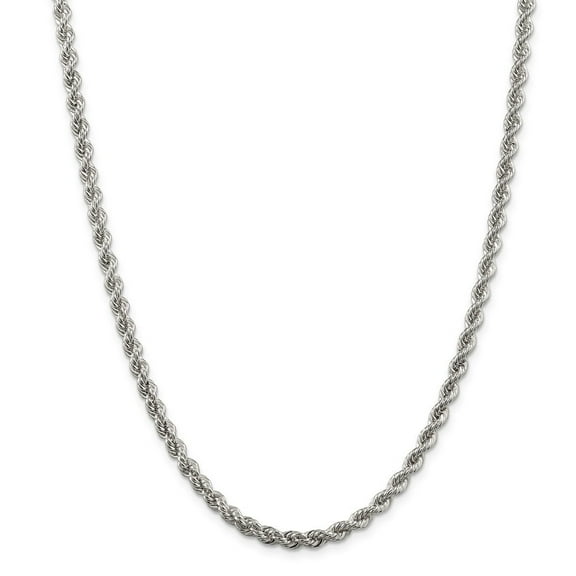 Sterling Silver 4.5mm Solid Rope Chain Necklace - 30.7 Grams - 22 Inch