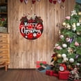 thumbnail image 3 of Christmas Wreath Buffalo Plaid Xmas Decorations Merry Christmas Sign for Door Porch Wall Window Outside Decorations Holiday, 3 of 5