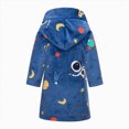 thumbnail image 5 of TOWED22 Boys' Hooded Bathrobe Kids Plush Fuzzy Fleece Robe Teen boy Soft Spa Robe Girls Sleepwear pajamas Toddler Nightgown, 5 of 9
