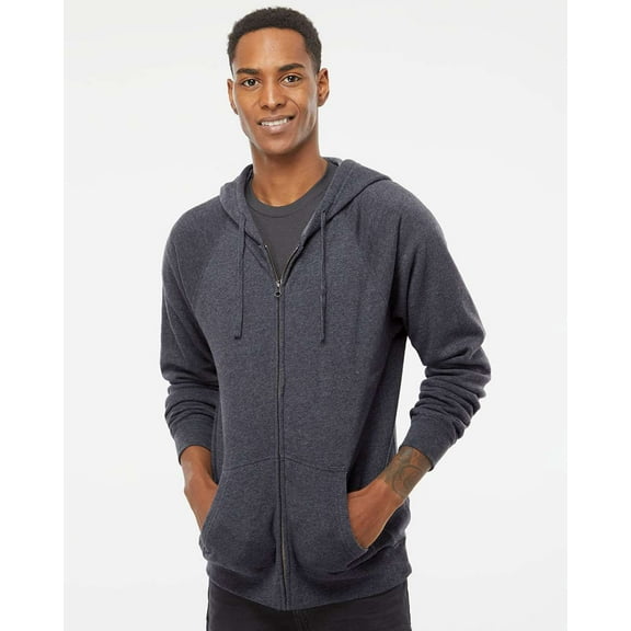 Independent Trading Co. Unisex Special Blend Raglan Full-Zip Hooded Sweatshirt