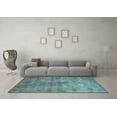 thumbnail image 3 of Ahgly Company Machine Washable Indoor Rectangle Oriental Turquoise Blue Industrial Area Rugs, 6' x 9', 3 of 4