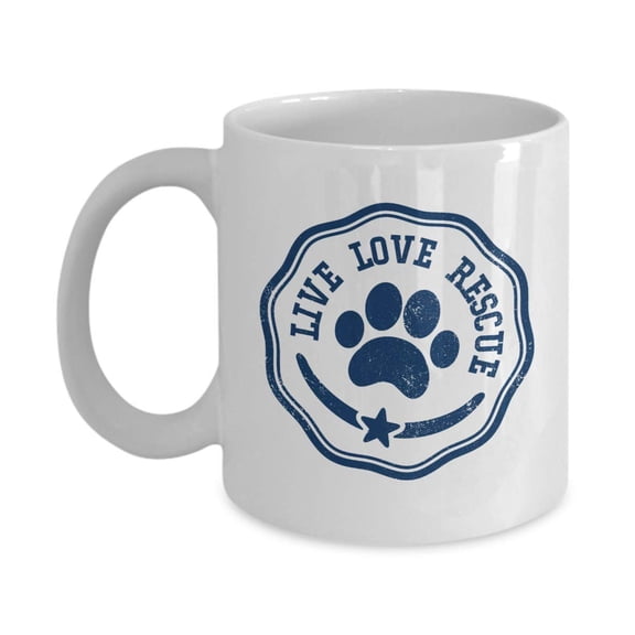 Live Love Rescue Ceramic Coffee & Tea Gift Mug, Items & Accessories, Shelter Decorations For Animal Advocates, Rescuers, Lovers Men & Women