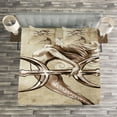 thumbnail image 3 of Ambesonne Mermaid Quilted Bedspread Set 3 Pcs, Vintage Mythical Art, King Size, Beige Brown, 3 of 3
