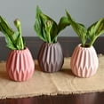 thumbnail image 6 of Iconic Scandi Baby Vases, Set of 3, Geometric, HIgh Fired Stoneware, Color Soaked Pink, Mauve and Dusty Rose, Soft Glazed Finish, 4.25  Inches,, 6 of 6