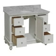 thumbnail image 2 of Bella 42" Bathroom Vanity with White Cabinet and Carrara Marble Top, 2 of 7