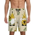 thumbnail image 2 of Rocae Gnomes Bees And Sunflowers for Men's Soft Sleep Pajama Shorts, Waistband and Pockets, 2 of 9