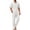 White, variant on RICHCOIN Men 2 Piece Outfit Set Khaki Summer Beach Vacation Suit Short Sleeve Button Shirt & Loose Pant Size XL