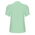 thumbnail image 5 of Green Tshirts for Women's Petal Sleeve Cotton Linen Casual Summer Shirt Going Out Tops for Women, 5 of 6