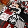 thumbnail image 4 of Homewish Gamer Baseball Football Twin Bedding Sets 7-Piece for Kids Teens Adults,Black Red Bedding Comforter Set Microfiber,Sport Geometric Plaid Breathable Sheet Sets,Lightweight Room Decor, 4 of 8
