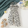 thumbnail image 4 of Vividxx Girls Romper Jumpsuit Toddler Summer Leopard Print Strappy Waistband Ruffled Hem Playful Onesie For Casual Outdoor Party Travel O-Neck Cute Dailywear, 4 of 8
