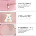 thumbnail image 7 of Soda Candy Initial Clear Makeup Bag Personalized Preppy Cosmetic Bag Travel Toiletry Bag Waterproof PU Large Make up Pouch Bag for Purse Birthday Xmas Gift Cute Stuff for Women, Pink, I, 7 of 7