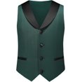 thumbnail image 3 of Lycody 3pcs Boys Tuxedo Suit Set for Teen and Kids Slim Fit Sizes 2-20 Blazer Vest Pants Formal Wedding Outfit for Kids, 3 of 7