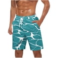 thumbnail image 2 of Ceisia Men's Elastic Waist Drawstring Loose Fit Beach Shorts with Pockets All-over Print Quick Dry Casual Summer Pants Sky Blue Gifts for Father 1X, 2 of 5