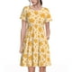 thumbnail image 1 of Easygdp Autumn Fall Yellow Leaves para Vestido Transpirable de Mujer, Vestido Suelto de Manga Corta con Pliegues y Bolsillos para el Verano, 1 of 6