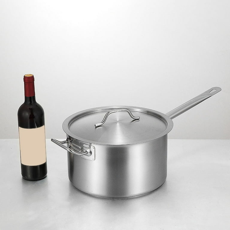 1 Set of Stainless Steel Milk Pot Handheld Soup Pot Stovetop Milk Pot Cooking Pot Kitchen Milk Heating Pot, Size: 30x18x8CM