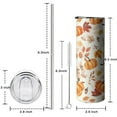 thumbnail image 5 of 20oz Fall Pumpkins Leaves Pattern Skinny Tumblers Stainless Steel Tumbler with Lid and Straw,Vacuum Insulated Double Wall Travel Tumbler Cups with Cleaning Brush for Coffee,Tea, 5 of 6
