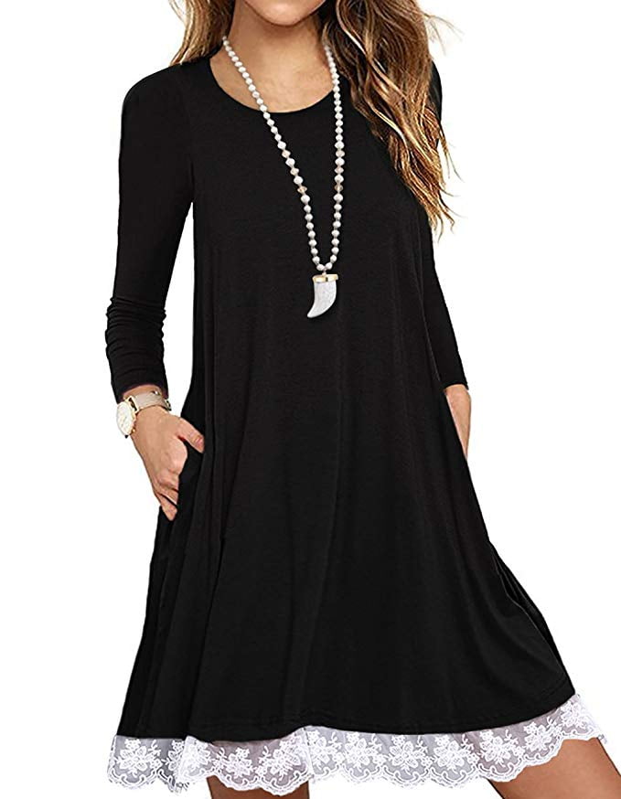 black shirt dress with pockets