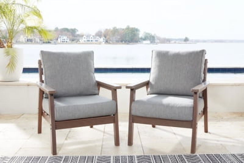Signature Design by Ashley Casual Emmeline Outdoor Lounge Chair with Cushion (Set of 2)  Brown/Beige - image 2 of 8