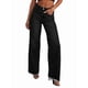 thumbnail image 1 of Pantalones Vaqueros de Pierna para Mujer, Cintura Alta, Elásticos, con Dobladillo Sin Rematar Negro XL, 1 of 7