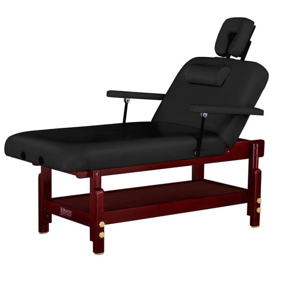 Master Massage 31 Pouces Montclair Table de Massage Fixe Salon Lit de Beauté avec Tablette en Noir
