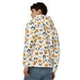thumbnail image 4 of Wukai Dog Faces Print Men's Zip-Up Hoodie,Fleece Full-Zip Hoodie for Men, Hooded Sweatshirt-XX-Large, 4 of 5
