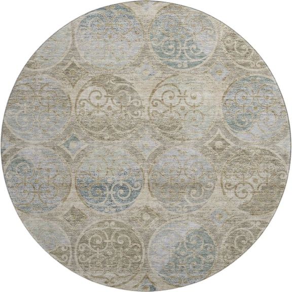 Dalyn Rugs Premium Machine Washable Mayfield AMF738 Beige 8' x 8' Round Rug