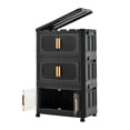 thumbnail image 2 of Black,19.69" Side Wide Folding Storage Cabinet ,3 Tiers,19.69"×11.81"×31.10",Collapsible Storage Bins with Magnetic Door, Plastic Storage Cabinet with Wheels, 2 of 7