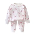 thumbnail image 5 of Cethrio Boys Cotton Pajama Sets Long Sleeve, Comfy Crew Neck 2 Piece Boys' Sleepwear Pink Size 9-18 Months, 5 of 6
