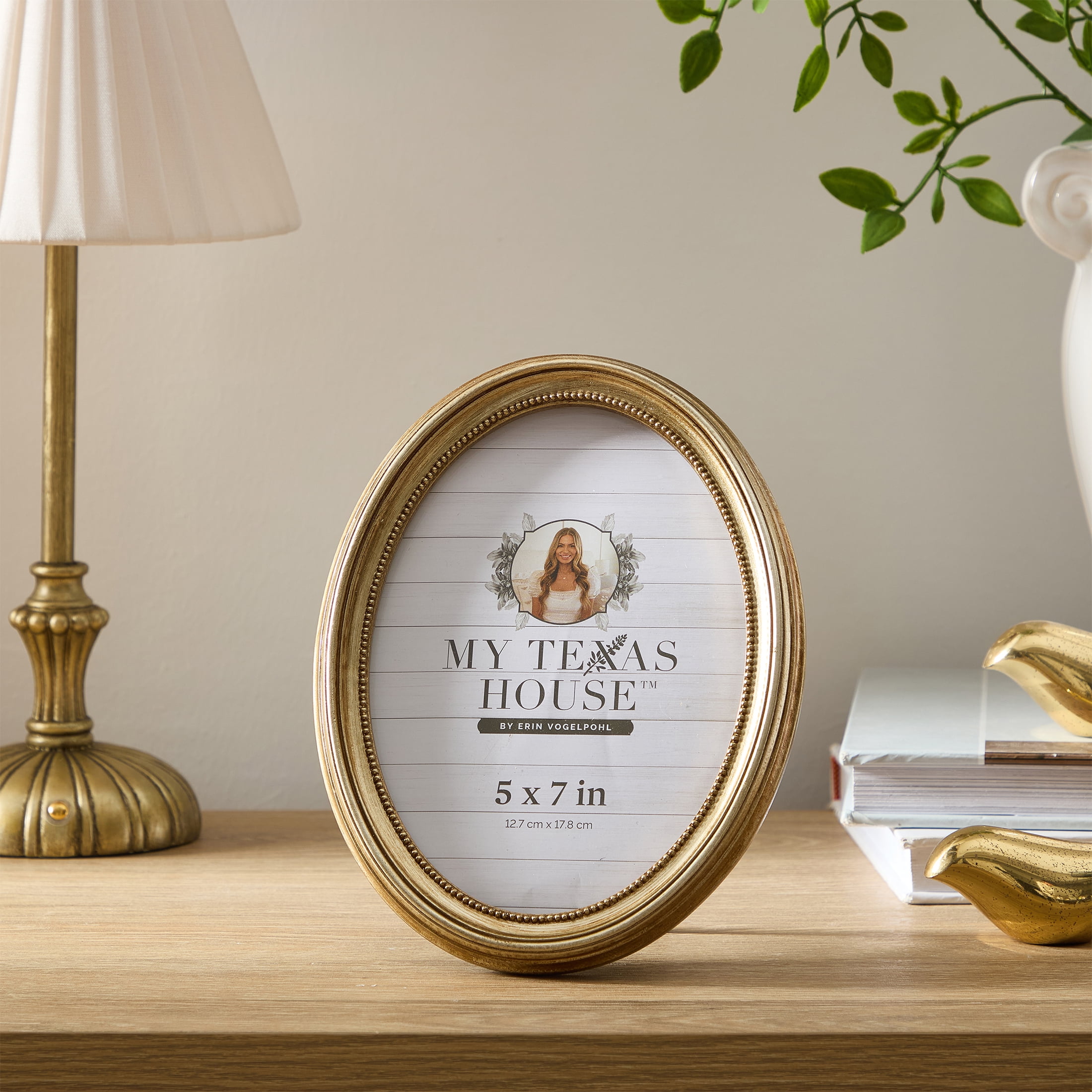 My Texas House Gold Oval Tabletop Picture Frame, 5 in x 7 in