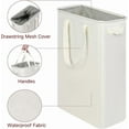 thumbnail image 5 of Slim Laundry Basket, Narrow Hamper with Handles, Collapsible Dirty Clothes Hamper, Tall Bin for Room, Dorm and Bedroom, 12.7 Gallons(48L) Beige, 5 of 7