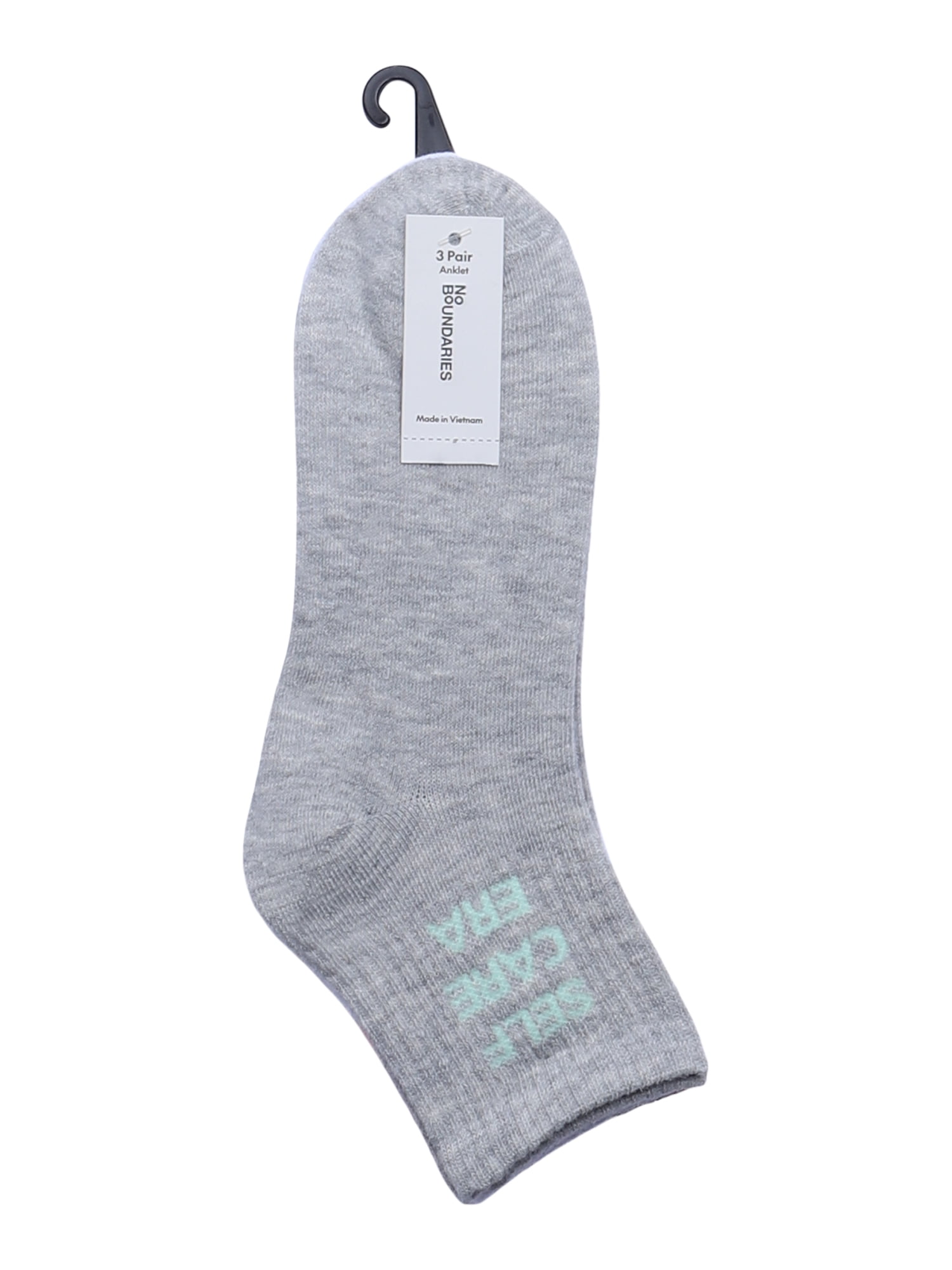 No Boundaries Ankle Socks, 3-Pack, Women's, Size 4-10