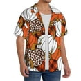 thumbnail image 4 of KLL Various Pumpkins Print Men's Shirt Short Sleeve Button Down Summer Cuba Beach Shirts- XX-Large, 4 of 7