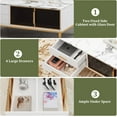 thumbnail image 3 of Sideboard Buffet Cabinet with Glass Doors, 4 Drawers & Adjustable Metal Legs for Living Room, Dining Room, Kitchen, White Modern Fluted Credenza, 3 of 6