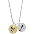thumbnail image 1 of Delight Jewelry Goldtone Large Disc Letter - C - 3/4'' Silvertone Script Initial Disc - M - Charm Necklace, 20"+3", 1 of 4