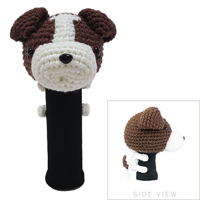 StitchHead Hand Stitched Yarn Animal Driver/Wood Head Cover - Jack Russell