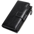 thumbnail image 1 of Women Leather Wallets RFID Blocking Clutch Card Holder Ladies Purse with Zipper Pocket Black, 1 of 5