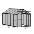 thumbnail image 6 of Polycarbonate Greenhouse with Sliding Door – Outdoor Walk-In Garden Greenhouse with Adjustable Roof Vent & Aluminum Frame for Backyard/Patio(6'x8'/6'x10'Available), 6 of 7