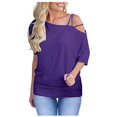 thumbnail image 1 of Camiseta informal con hombros caídos y manga larga a la moda para mujer Pompotops hfajkhk132794, 1 of 4