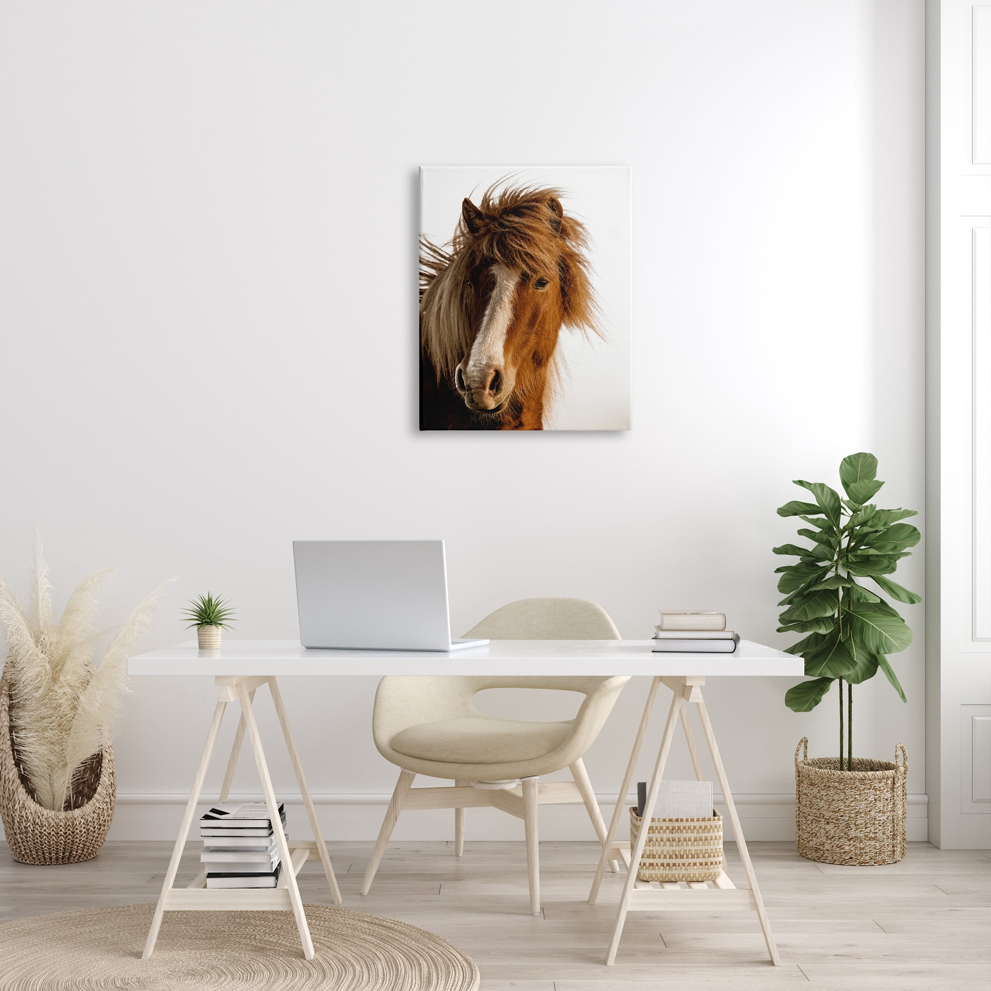 Stupell Industries Long Mane Horse Equestrian Portrait Brown Animal Photograph, 24 x 30, Design by Danita Delimont
