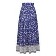 thumbnail image 4 of JINMGG Womens Plus Size Clearance $5 Women Fashion Comfortable Daily High Waist Print Retro Long Skirt Blue S, 4 of 7